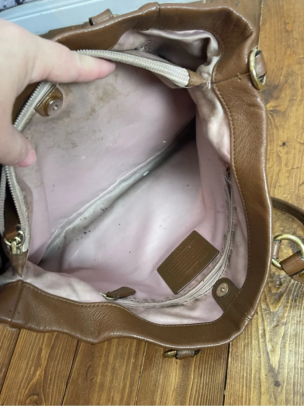 Coach Ashley purse tan brown project bag